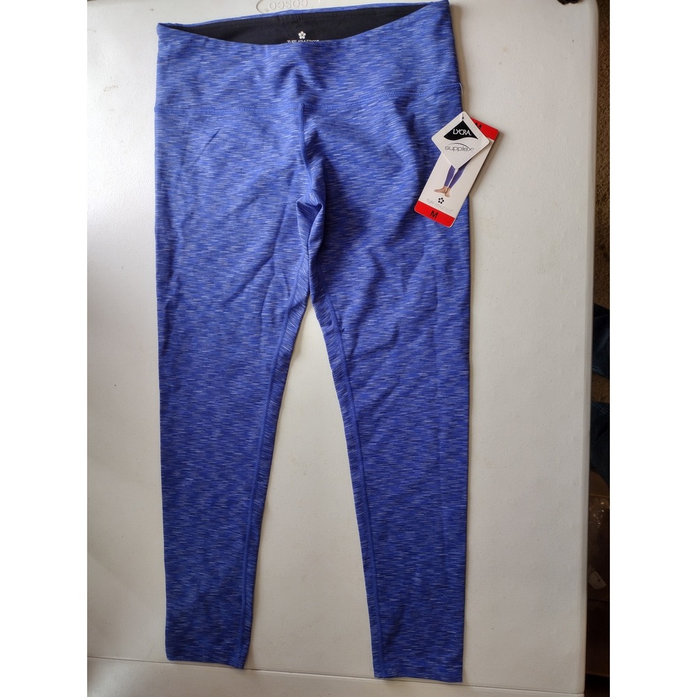 Tuff Athletics Womens Blue Space Dye Supplex Lycra Leggings Size M NWT